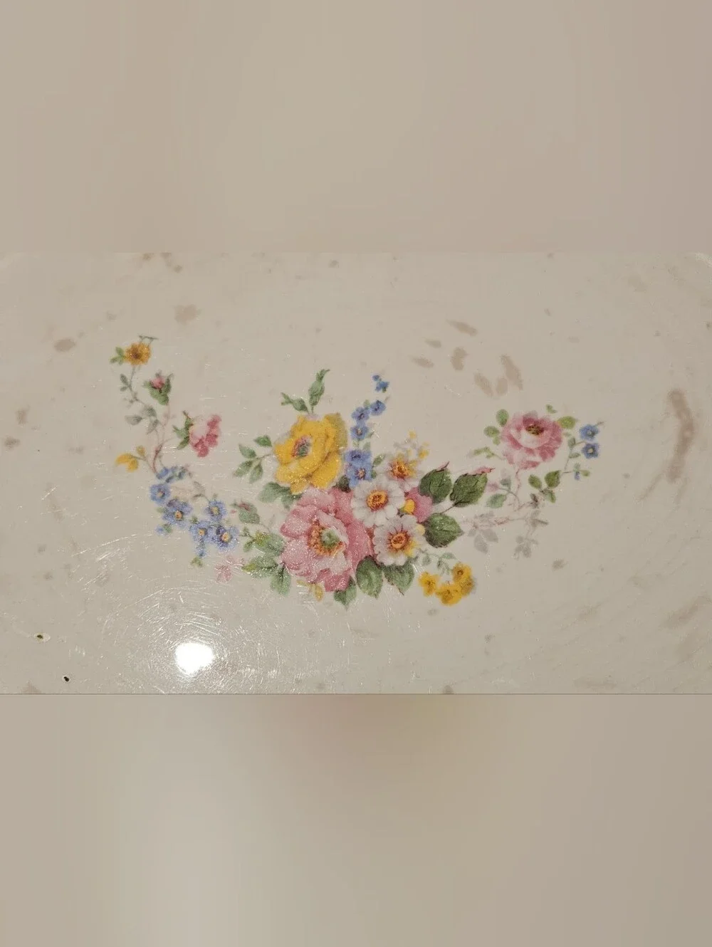 Vintage Homer Laughlin Nautilus Green Floral Serving Platter 1940s
